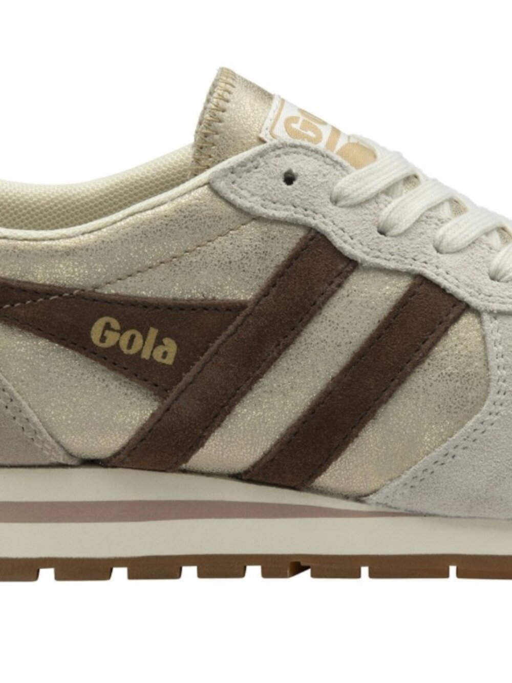 Gola Classics Women's Daytona Blaze Sneakers in Gold/Dark Brown/Cameo - Picture 2 of 11